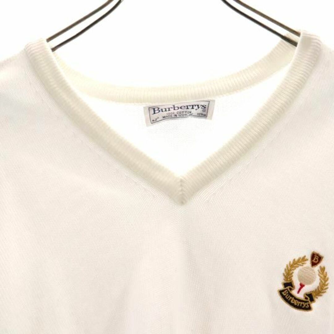 BURBERRY - バーバリーズ 90s オールド Vネック ニット 42 白