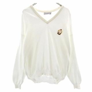 BURBERRY - バーバリーズ 90s オールド Vネック ニット 42 白