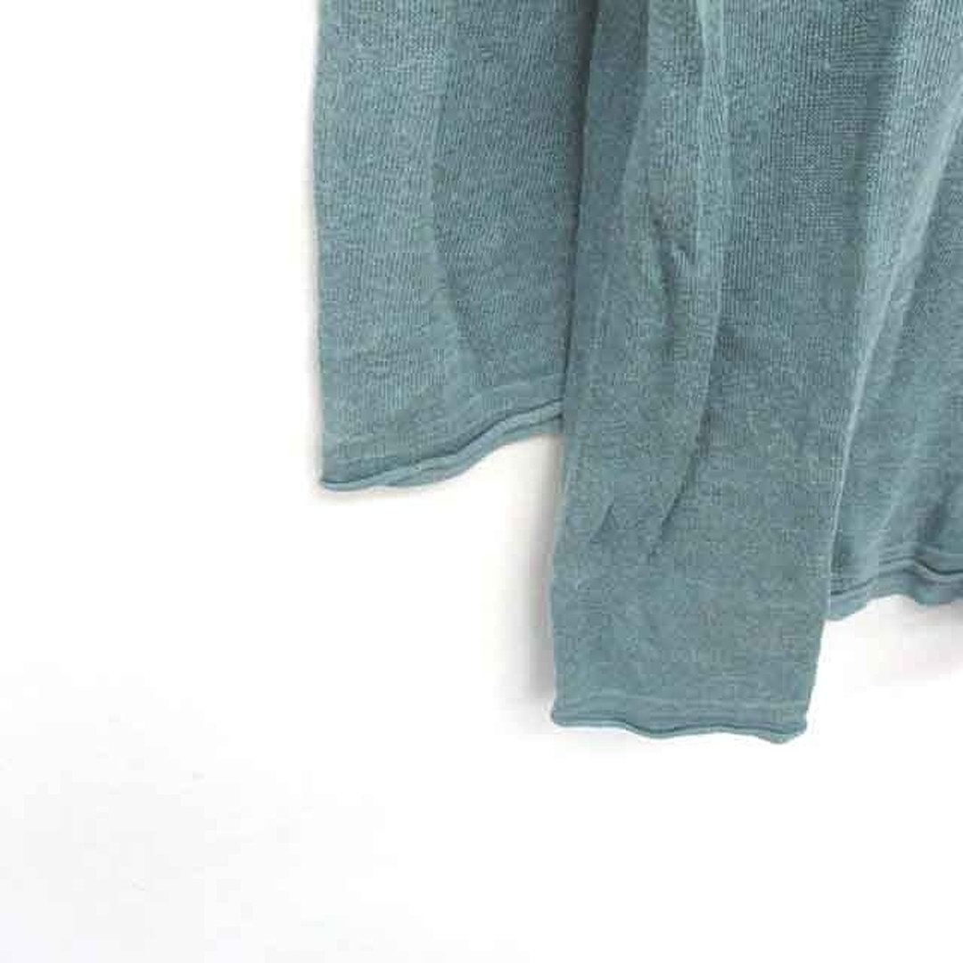 BEAMS(ビームス)のビームス サマーニット セーター 丸首 麻 リネン 薄手 七分袖 M グリーン メンズのトップス(ニット/セーター)の商品写真