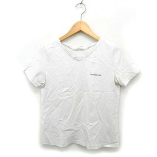 ストラ(Stola.)のストラ カットソー Tシャツ Vネック コットン 綿 透け感 英字 半袖 F (Tシャツ(半袖/袖なし))