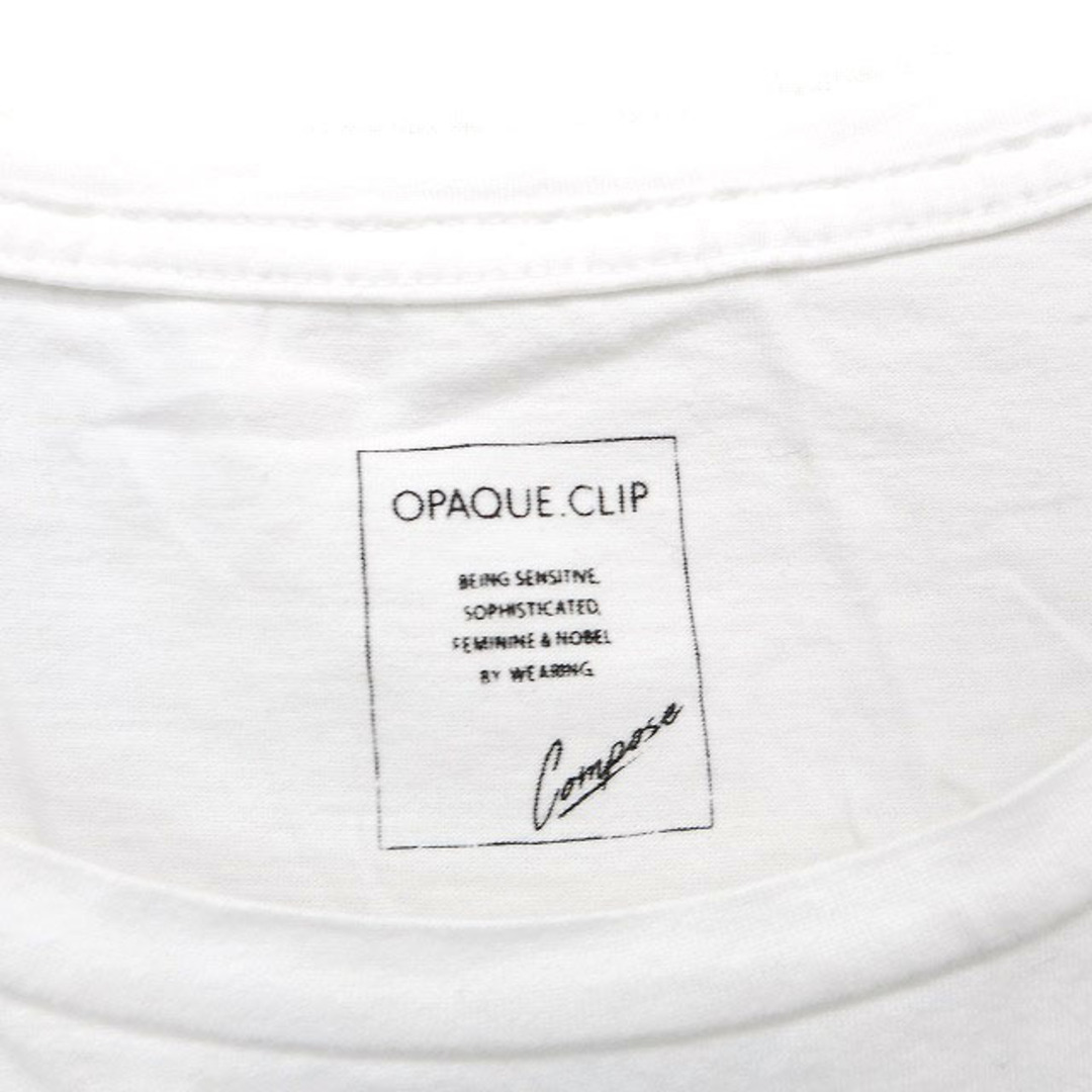 OPAQUE.CLIP(オペークドットクリップ)のオペークドットクリップ カットソー Tシャツ ボートネック コットン 透け感 L レディースのトップス(Tシャツ(半袖/袖なし))の商品写真