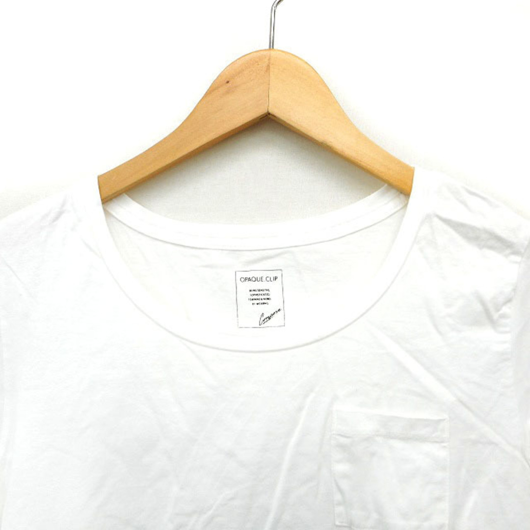 OPAQUE.CLIP(オペークドットクリップ)のオペークドットクリップ カットソー Tシャツ ボートネック コットン 透け感 L レディースのトップス(Tシャツ(半袖/袖なし))の商品写真