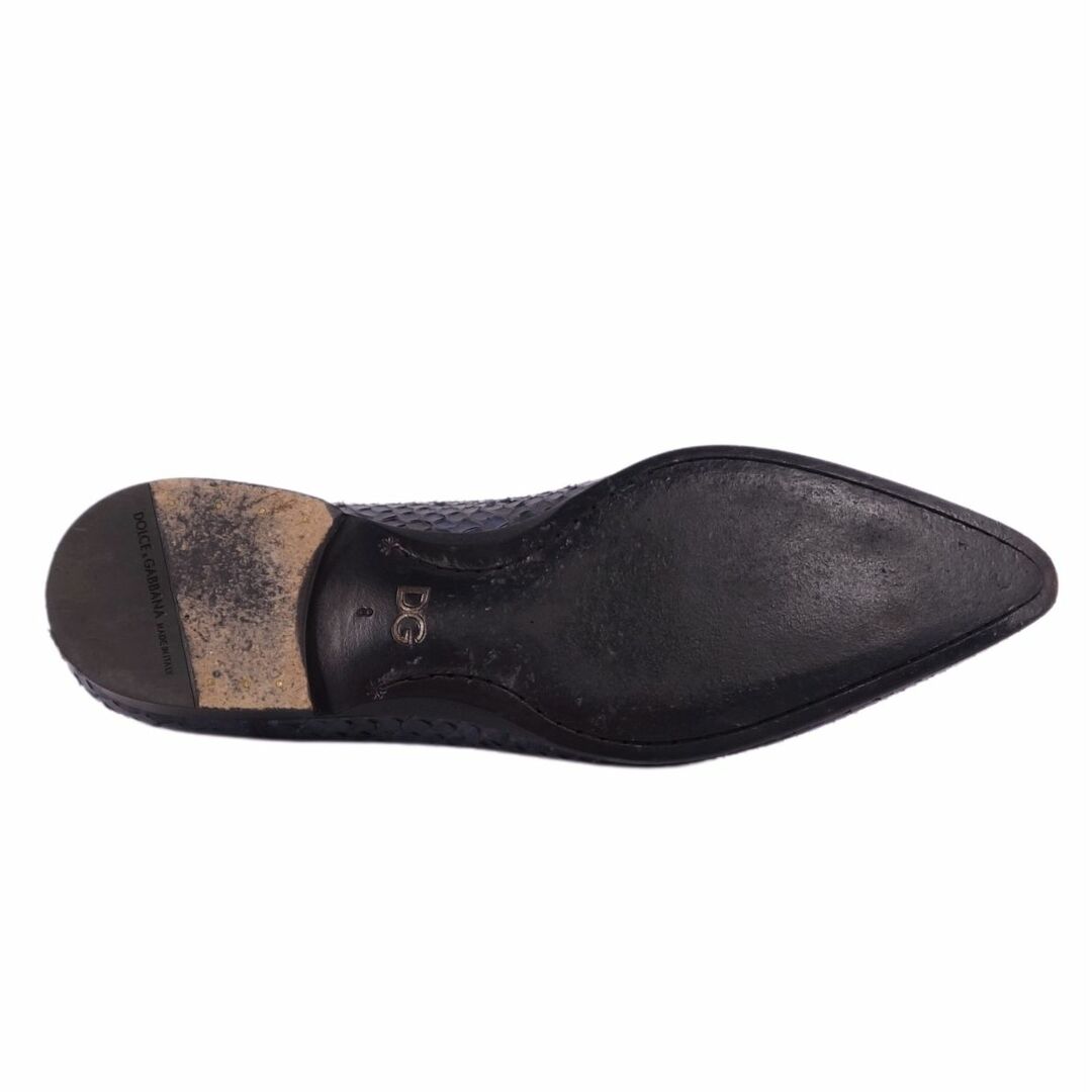 美品 ドルチェ&ガッバーナ DOLCE&GABBANA レザーシューズ ダービーシューズ パイソンレザー ヘビ革 革靴 メンズ 8(27cm相当) パープル/ブラック 美品 ドルチェ&ガッバーナ DOLCE&GABBANA レザーシューズ ダービーシューズ パイソンレザー ヘビ革 革靴 メンズ 8(27cm相当) パープル/ブラック