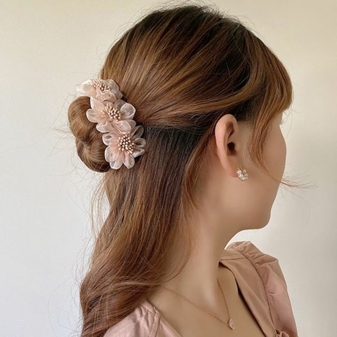 2本セットヘアアレンジ デフトバンフラワー お団子ヘアクリップ 2本セットヘアアレンジ デフトバンフラワー お団子ヘアクリップ