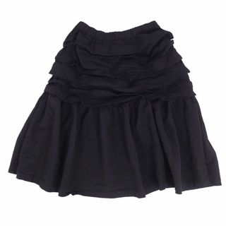 コムデギャルソン(COMME des GARCONS)の美品 コムデギャルソン COMME des GARCONS コムコム スカート フレアスカート ティアード 無地 ボトムス レディース S ブラック(ひざ丈スカート)