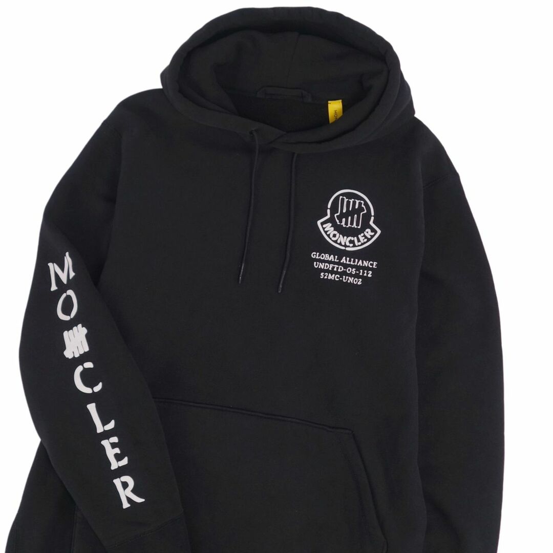 MONCLER(モンクレール)の美品 モンクレールジーニアス Moncler Genius スウェット パーカー プルオーバー ロゴプリント フーディー トップス メンズ M ブラック メンズのトップス(パーカー)の商品写真