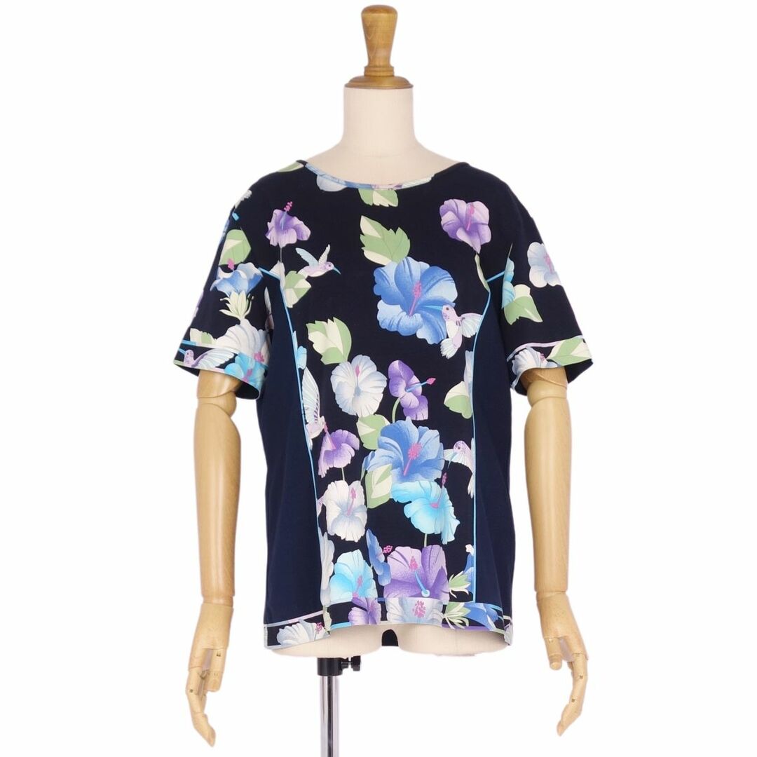 【良品】レオナール 花柄 Tシャツ トップス サイズL レディース