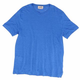 エルメス(Hermes)のエルメス HERMES Tシャツ カットソー 半袖 ショートスリーブ 無地 リネン トップス レディース L ブルー(Tシャツ/カットソー(半袖/袖なし))