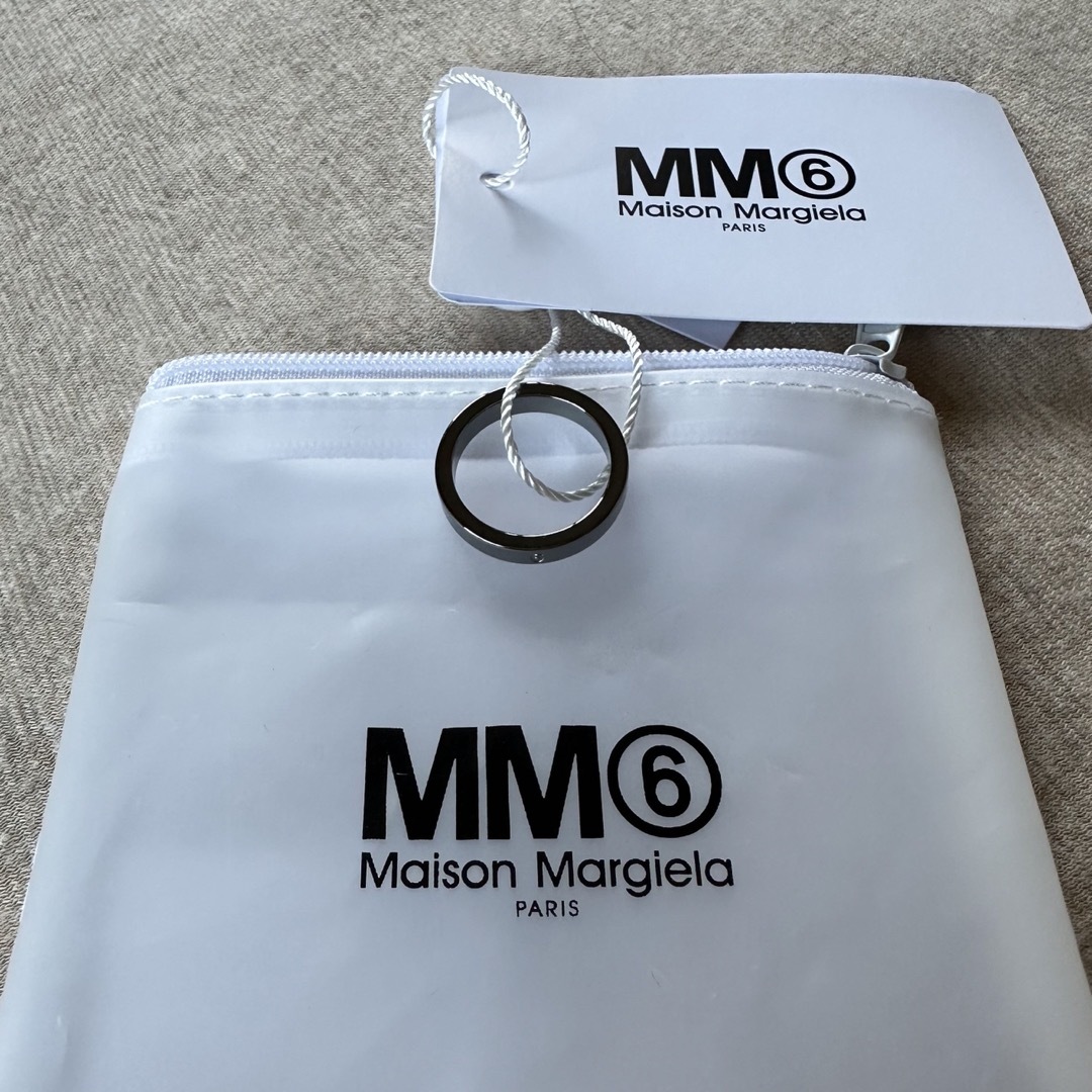 3新品 メゾン マルジェラ MM6 ナンバリング ロゴ リング ダークシルバー