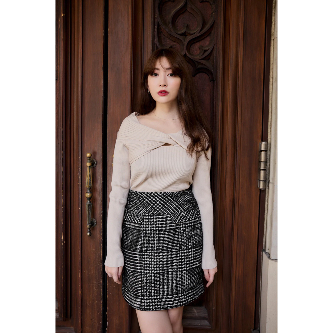 herlipto Hemingway Check Tweed Skirt