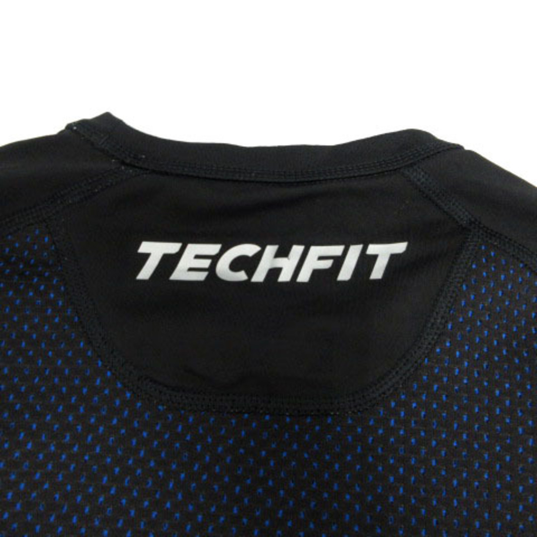 adidas(アディダス)のadidas Tシャツ TECHFIT コンプレッションウェア 半袖 黒 青 L スポーツ/アウトドアのスポーツ/アウトドア その他(その他)の商品写真