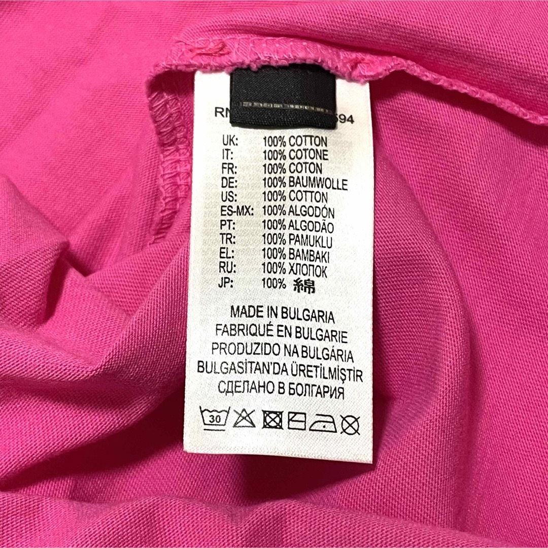 【新品】S ディーゼル Tシャツ 半袖 Vネック ビンテージ加工 桃 ピンク