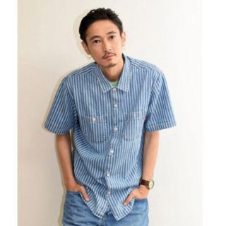 Supreme 2020 Logo Stripe Jacquard Denim Shirt - Blue Casual Shirts,  Clothing - WSPME41226