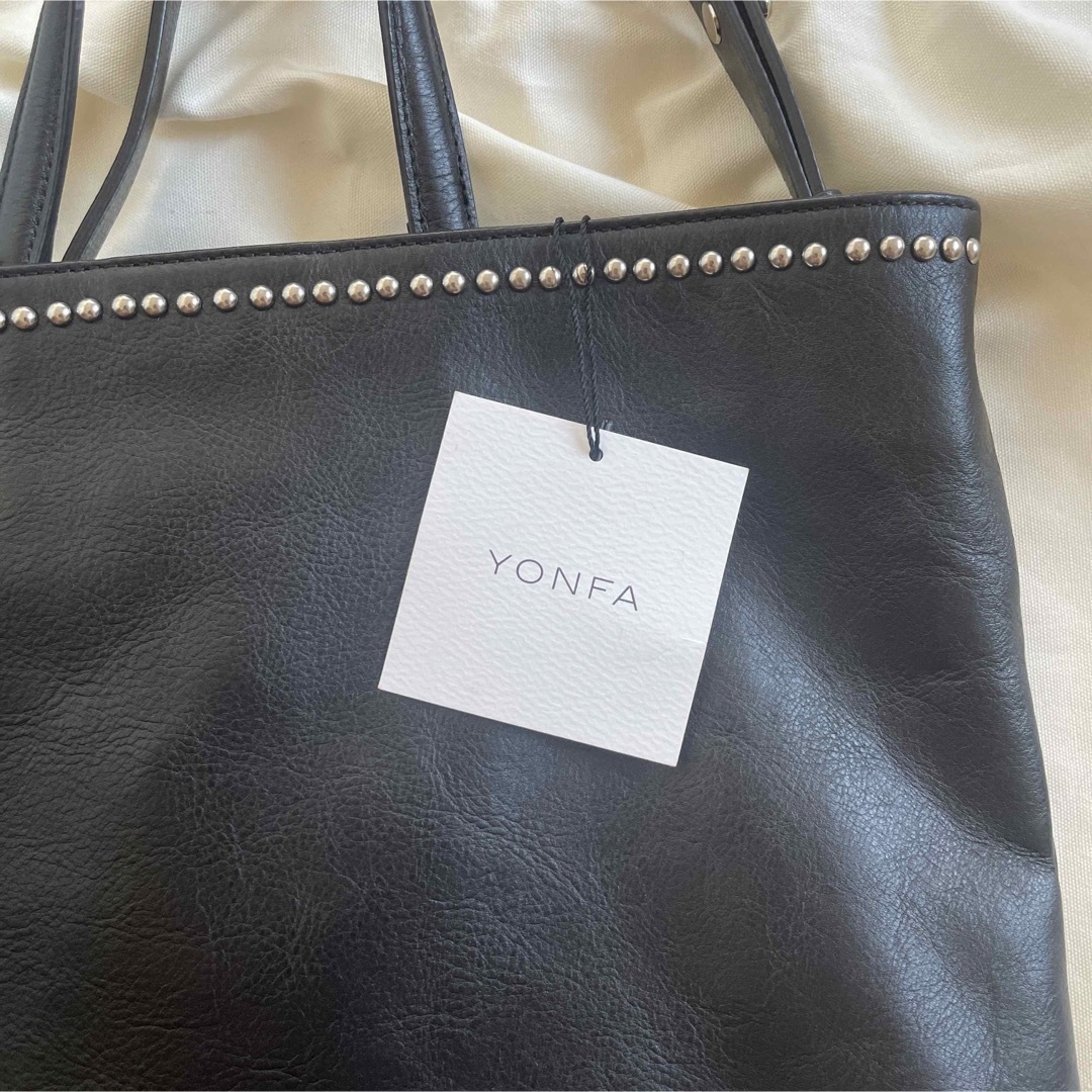 YONFA スタッズレザートートバッグ