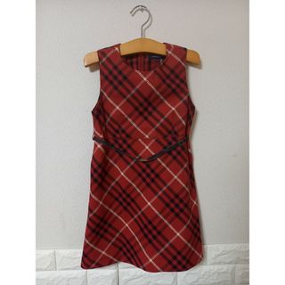 バーバリー(BURBERRY) 子供 ワンピース(女の子)(レッド/赤色系)の