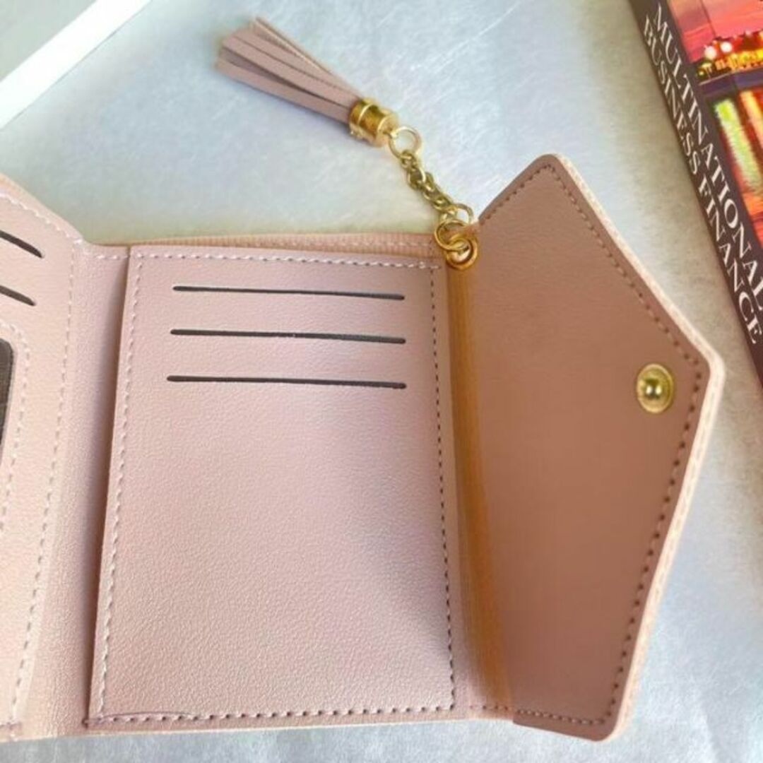 在庫処分 レディース 財布 カードケース 折り財布 ミニ財布 ライトパープル レディースのファッション小物(財布)の商品写真