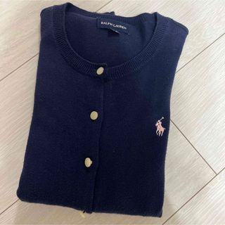 ポロラルフローレン(POLO RALPH LAUREN)のラルフローレン　ネイビー　ピンクポニー　コットン　カーディガン(カーディガン)