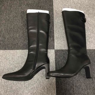 GYDA - 美品 GYDA BACK スリット ベルト デザイン ブーツ ブラック Lの