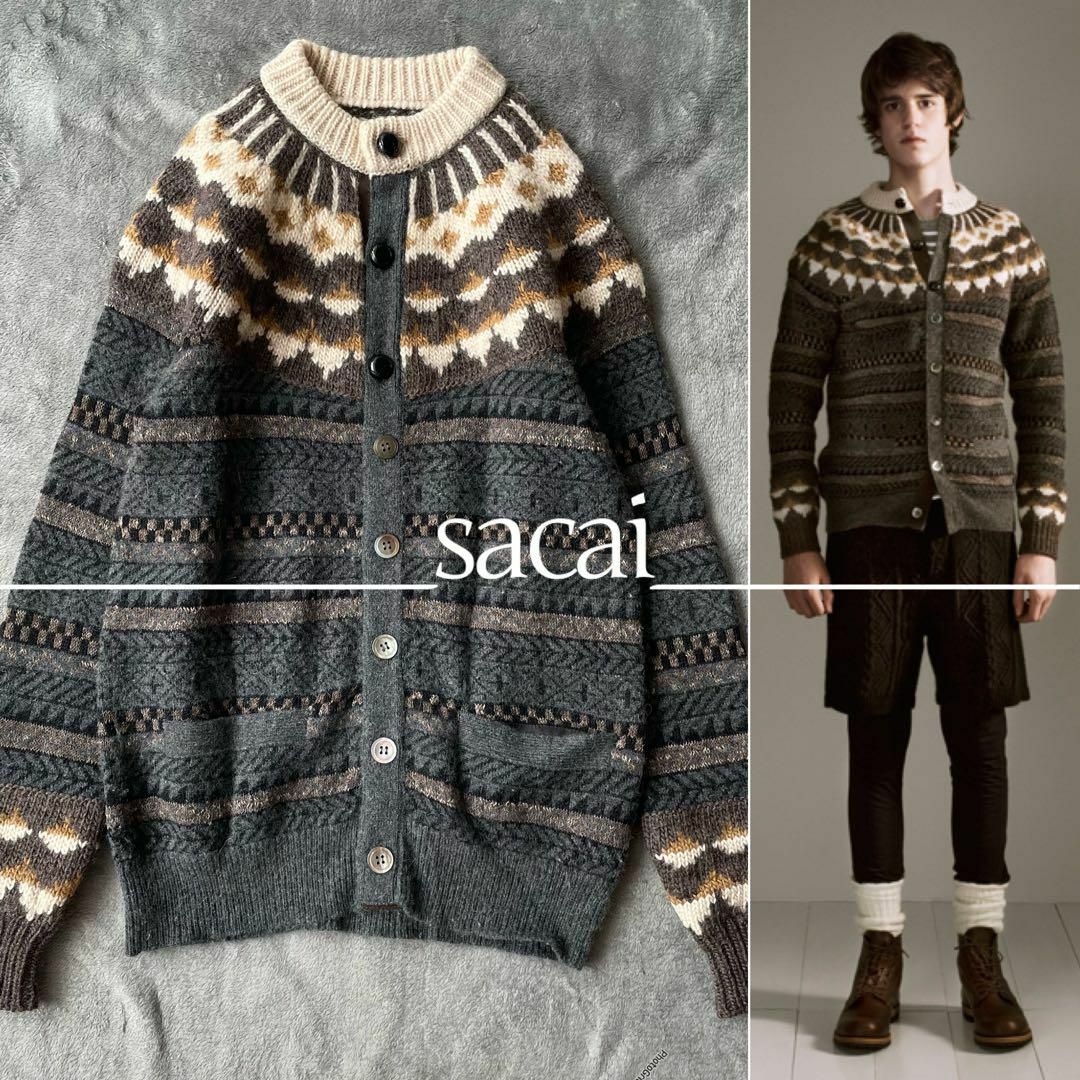 sacai - 【希少】sacai メンズ ノルディック柄 アンゴラ アルパカ