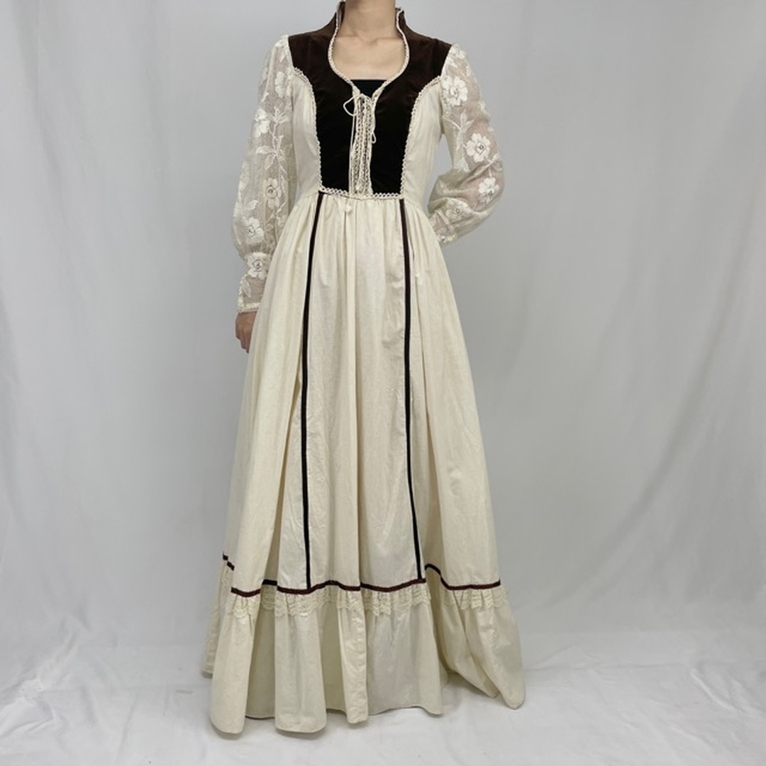 GUNNE SAX - 古着 70年代 ガンネサックス GUNNE SAX マキシ丈 長袖
