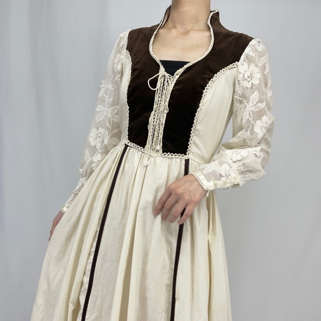 GUNNE SAX - 古着 70年代 ガンネサックス GUNNE SAX マキシ丈 長袖