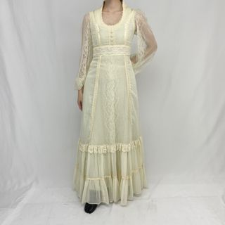 ガニーサックス(GUNNE SAX)の古着 70年代 ガンネサックス GUNNE SAX Jessica マキシ丈 長袖 フレア ワンピース レディースS ヴィンテージ /evb002264(その他)