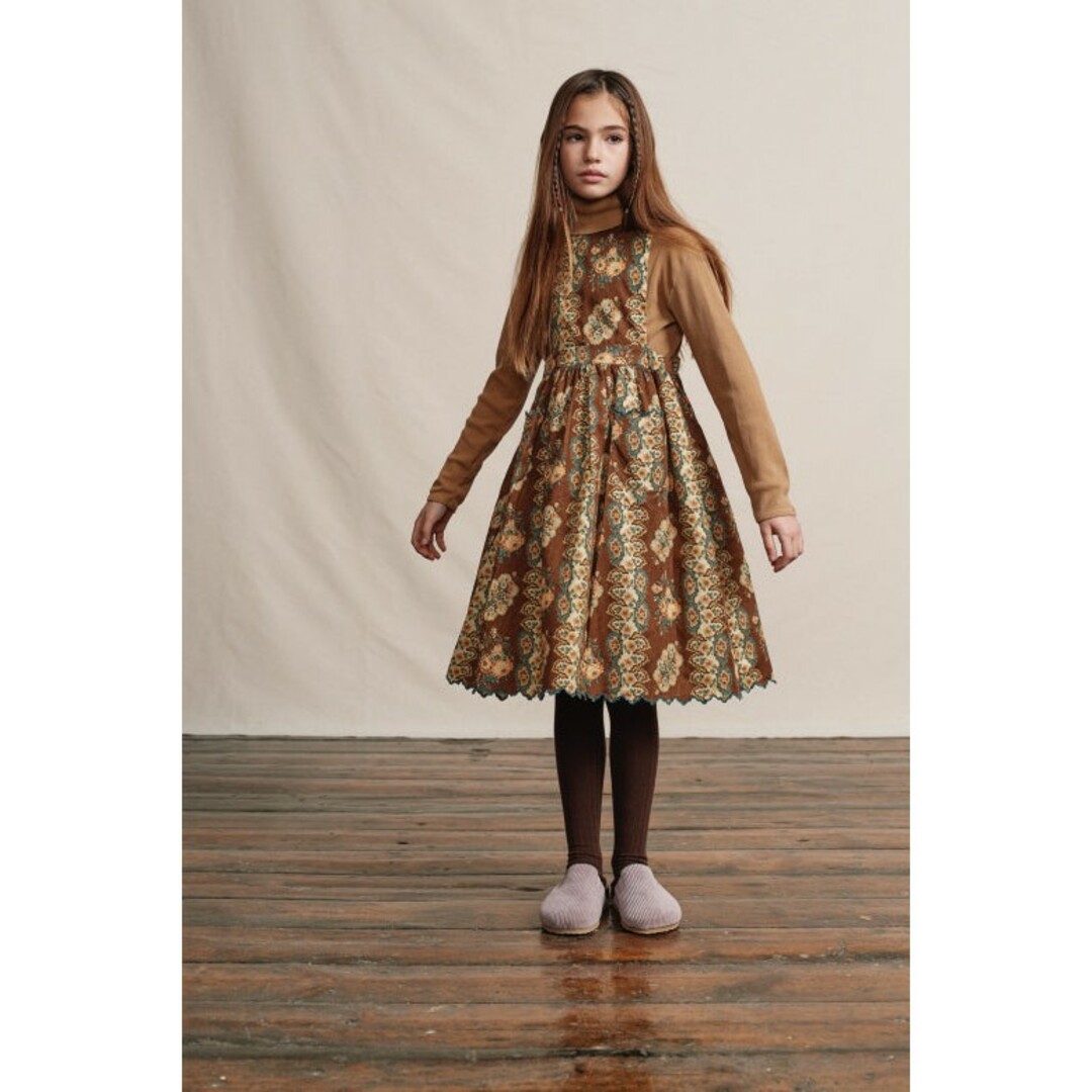 Bebe Organic Darja apron dress★caramel