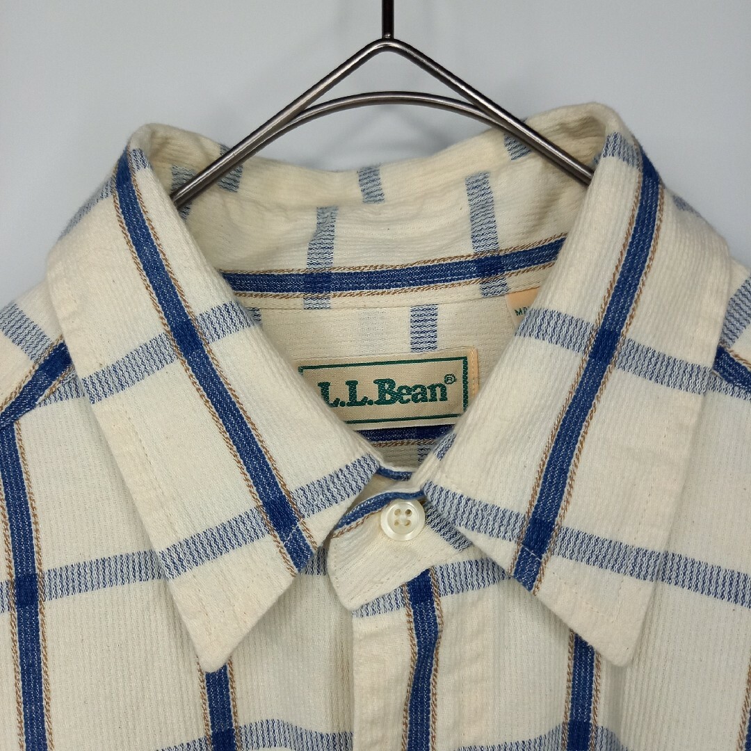 L.L.Bean(エルエルビーン)の90s　エルエルビーン　コーデュロイシャツ　長袖　チェック　ポケット　白 メンズのトップス(シャツ)の商品写真