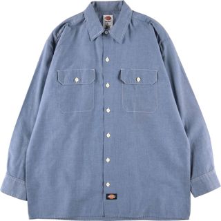 ディッキーズ(Dickies)の古着 ディッキーズ Dickies 長袖 ワークシャツ メンズL /eaa372033(シャツ)