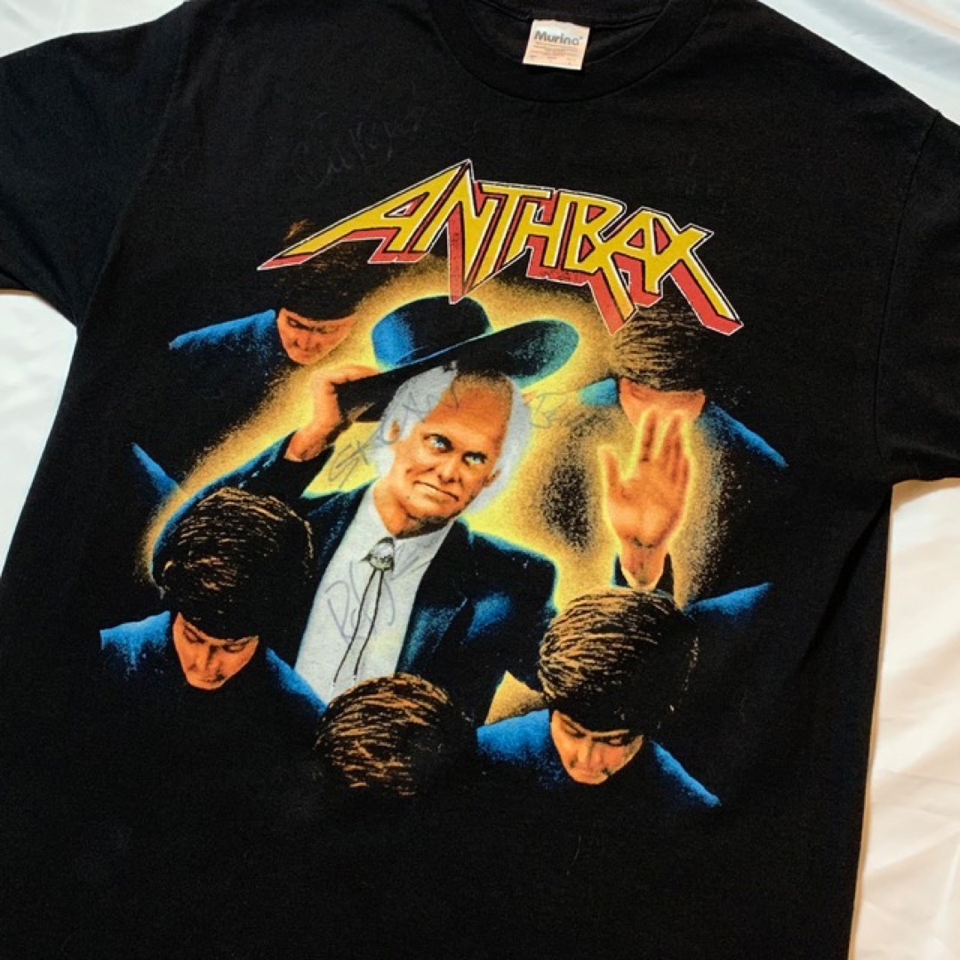 メンバーサイン入り！anthrax【アンスラックス】 激レア バンドTシャツ