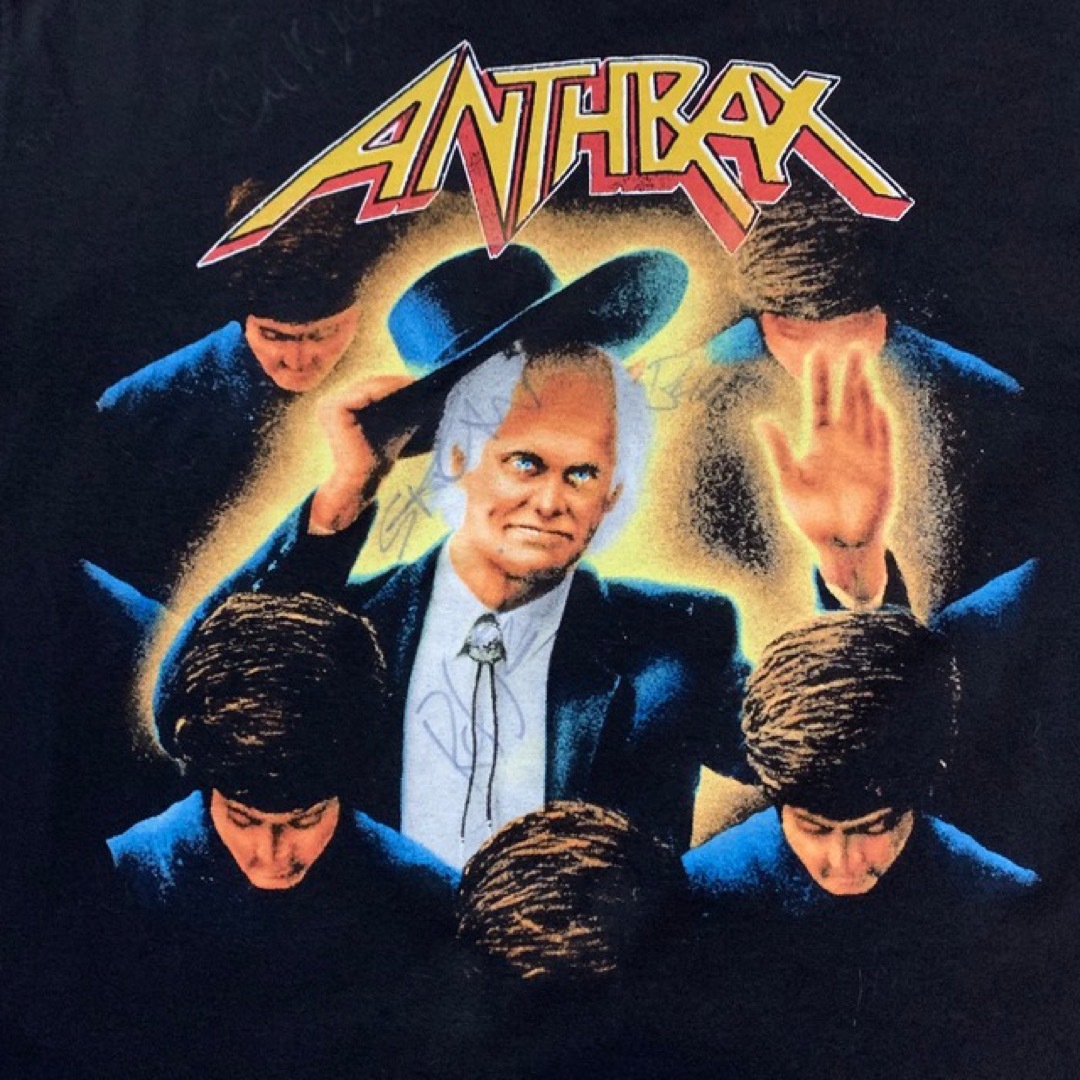 メンバーサイン入り！anthrax【アンスラックス】 激レア バンドTシャツ