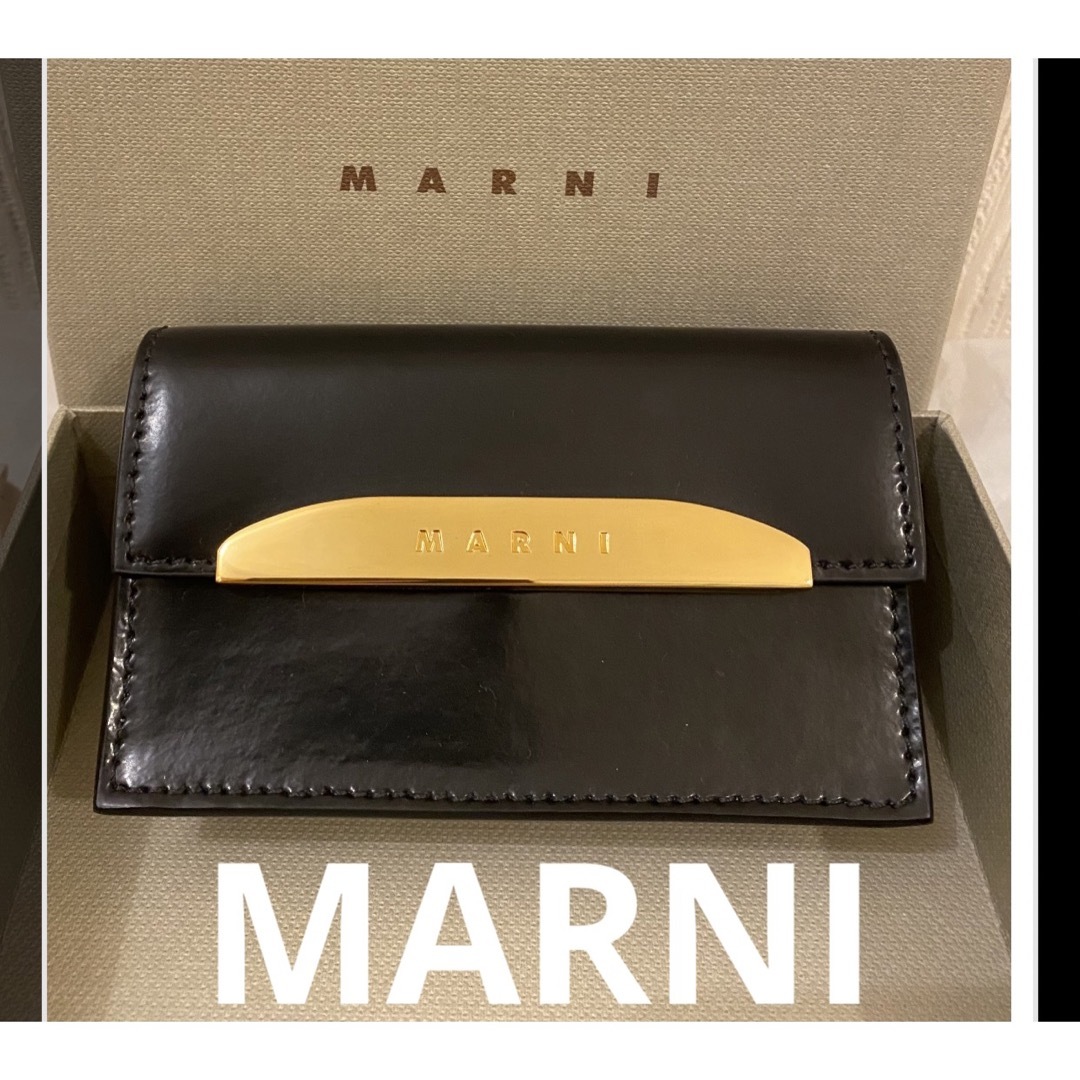 マルニ MARNI カードケース 名刺入れ カーフレザー ブラック -