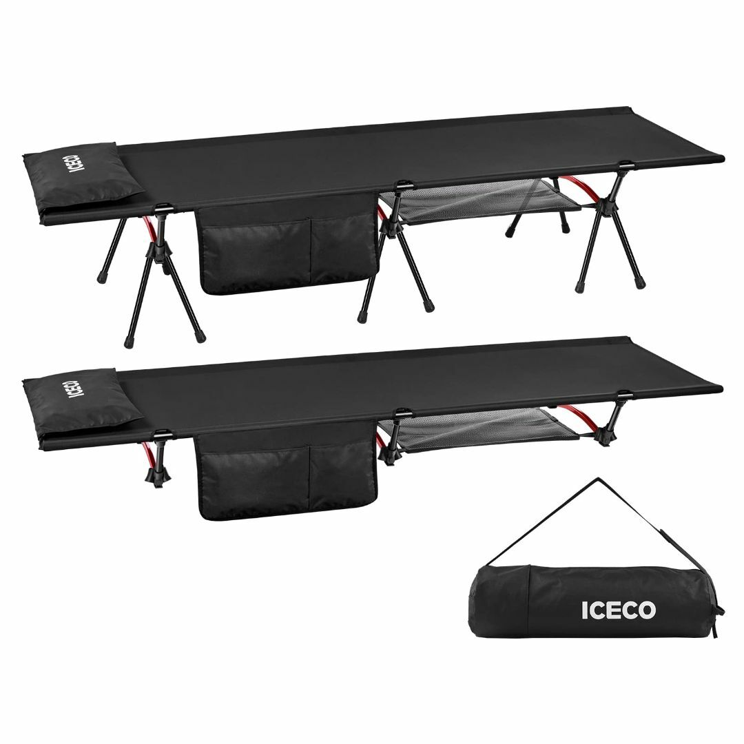 ICECO コット 900D 耐荷重180KG 軽量2.8KG 2WAY ハイ/