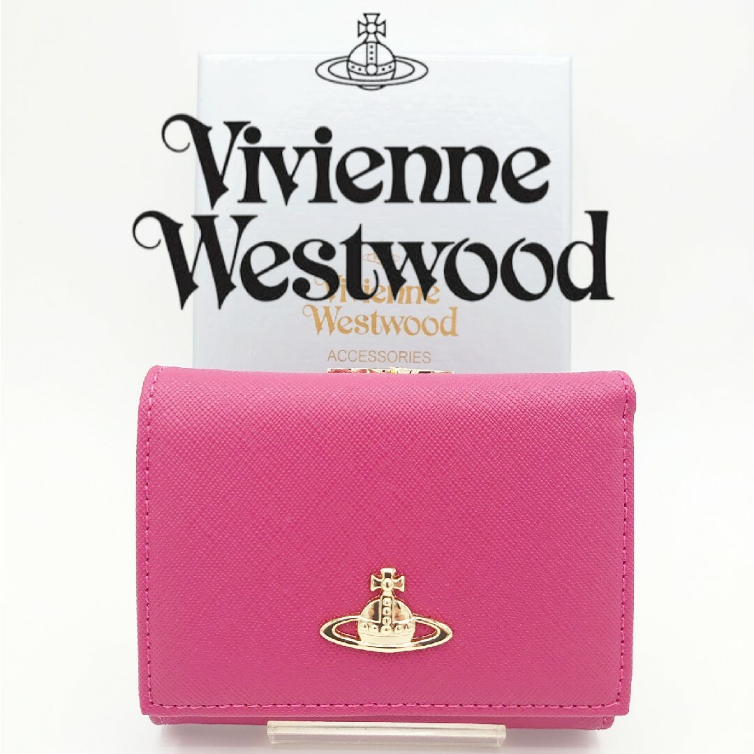 製造 【新品】Vivienne Westwood 三つ折り財布 レザー ピーチ