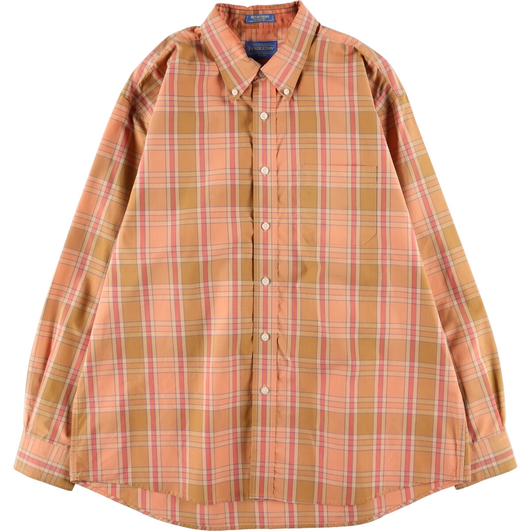 ペンドルトン PENDLETON METRO SHIRT 長袖 ボタンダウンチェックシャツ メンズXL /eaa368122505cm袖丈