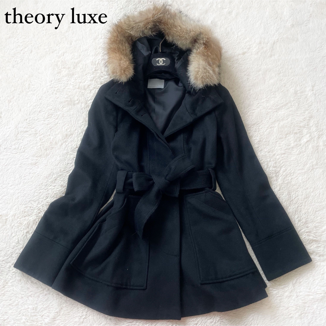 theory luxe フード付きロングコート