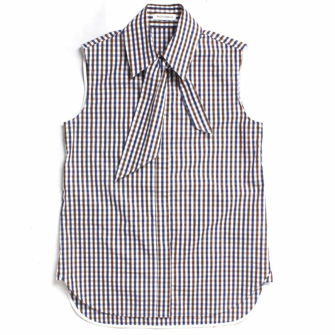 MADISONBLUE SLEEVELESS TIE BL M.GINGHAM