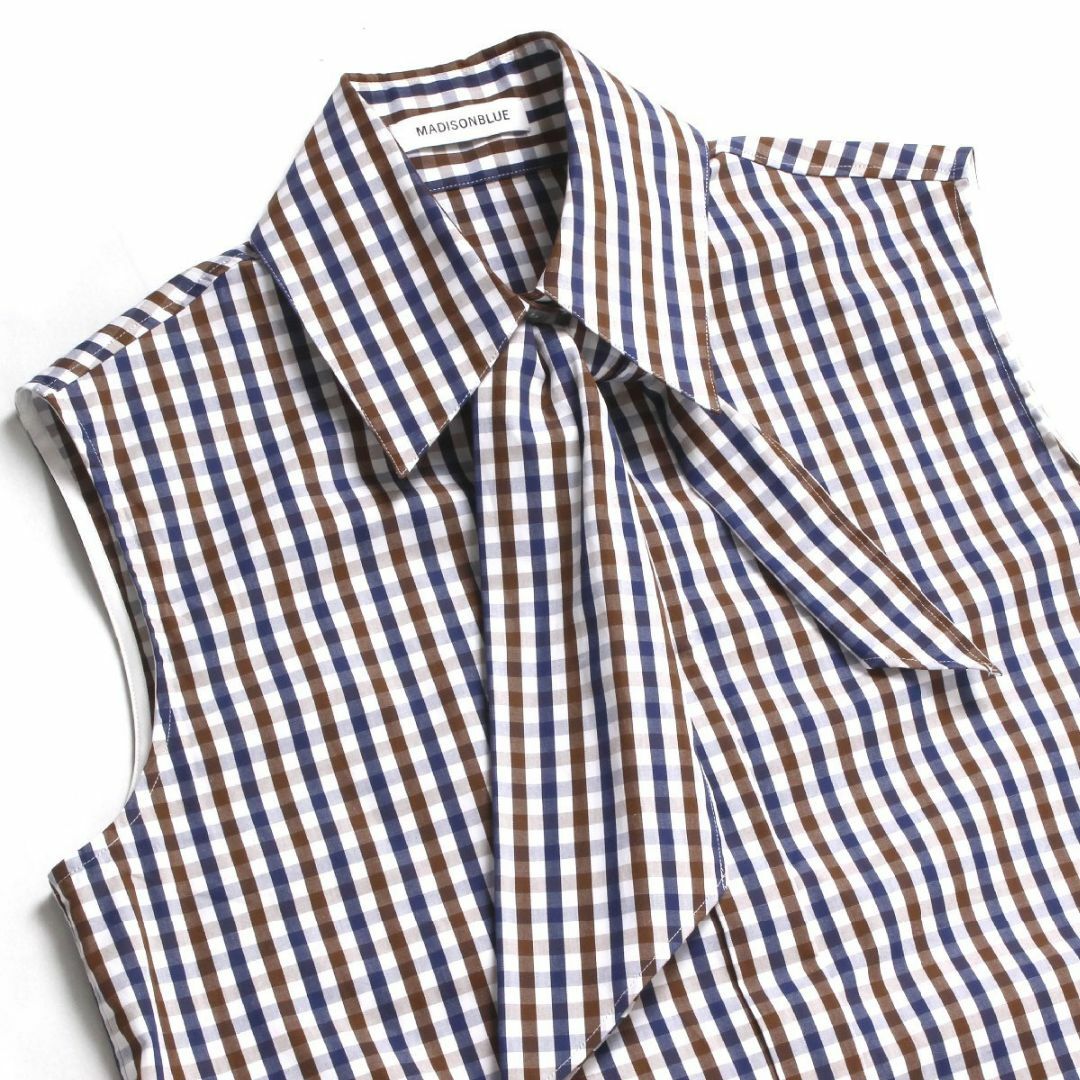 MADISONBLUE SLEEVELESS TIE BL M.GINGHAM