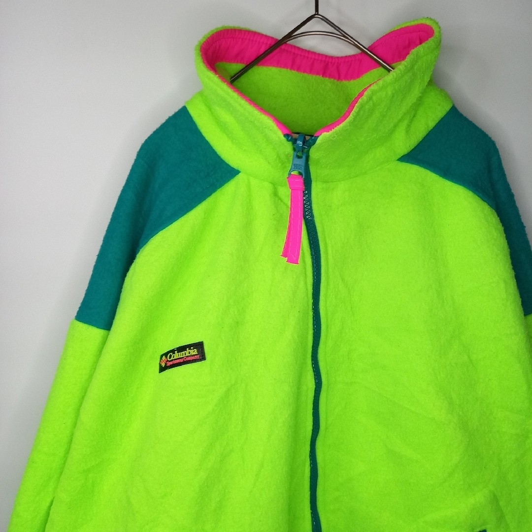 90s アメリカ製 オールド コロンビア スタンドカラー フリース