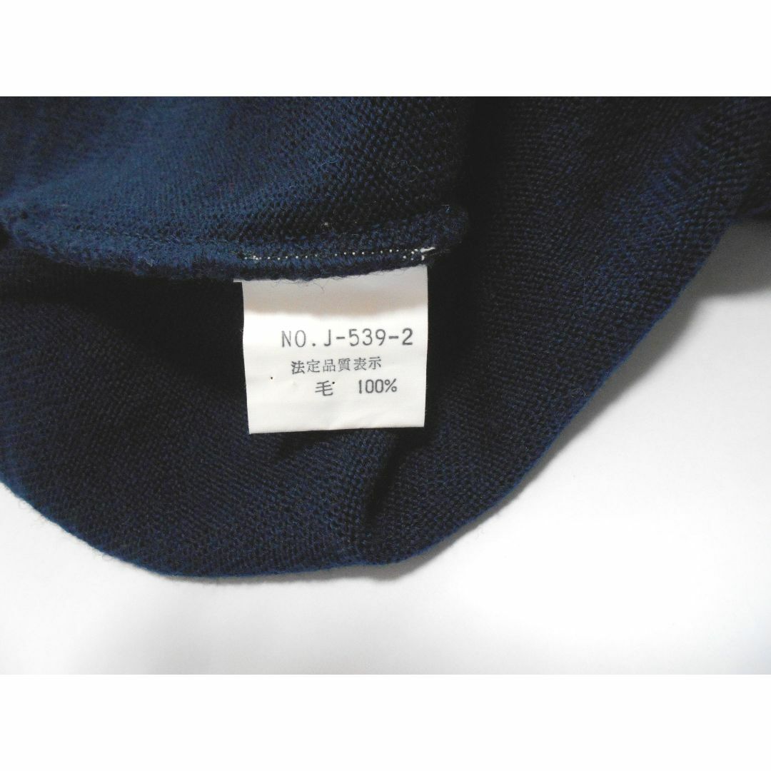 美品 送料無料 シースケープ 紺 パールビジュー タートルネック ウール ニット メンズのトップス(ニット/セーター)の商品写真