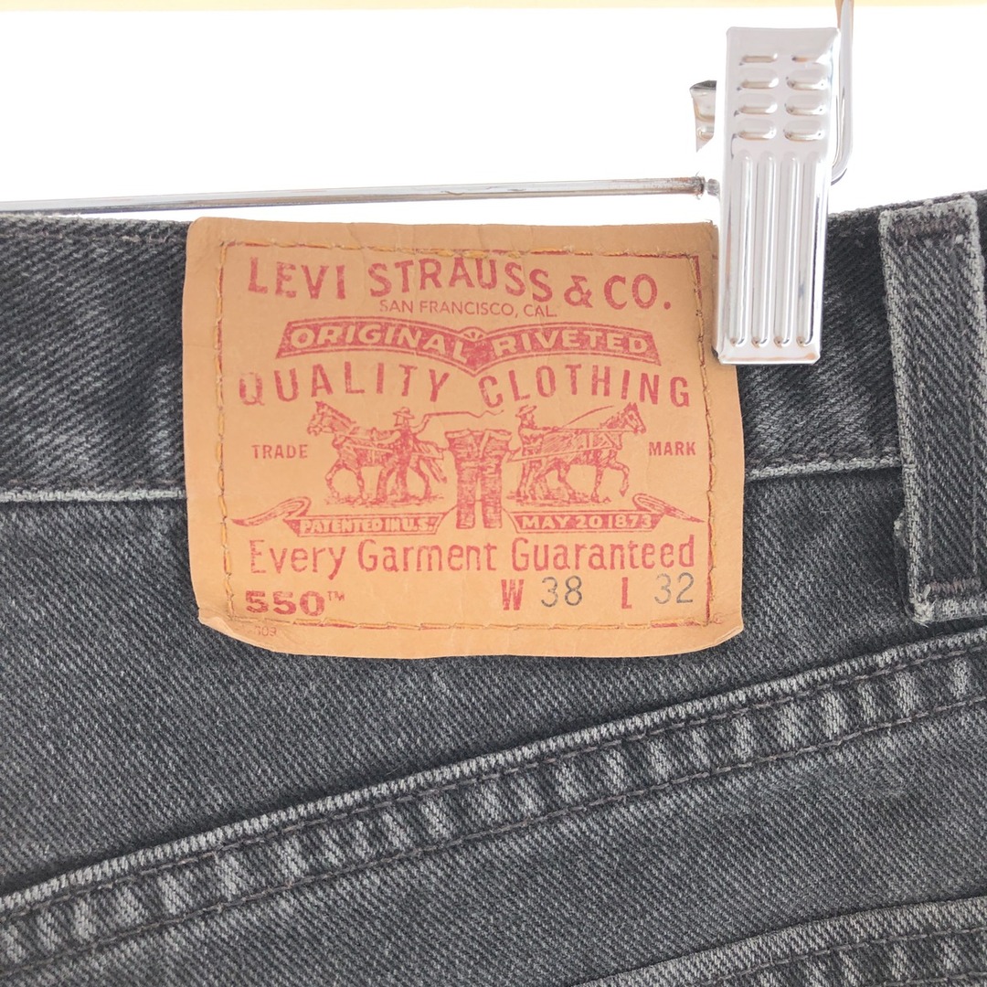 リーバイス Levi's 550 RELAXED FIT ブラックジーンズ テーパードデニムパンツ USA製 メンズw38 /taa002169