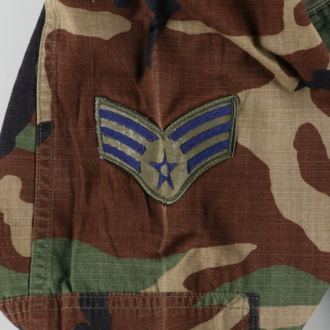 古着 95年納品 米軍実品 リップストップ U.S.AIR FORCE ウッドランドカモ B.D.U ミリタリージャケット USA製 メンズL ヴィンテージ /eaa369483 メンズのジャケット/アウター(ミリタリージャケット)の商品写真