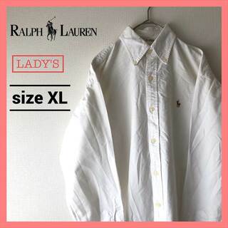 ラルフローレン(Ralph Lauren)の90s 古着 ラルフローレン 長袖BDシャツ 白シャツ レディースXL (シャツ/ブラウス(長袖/七分))