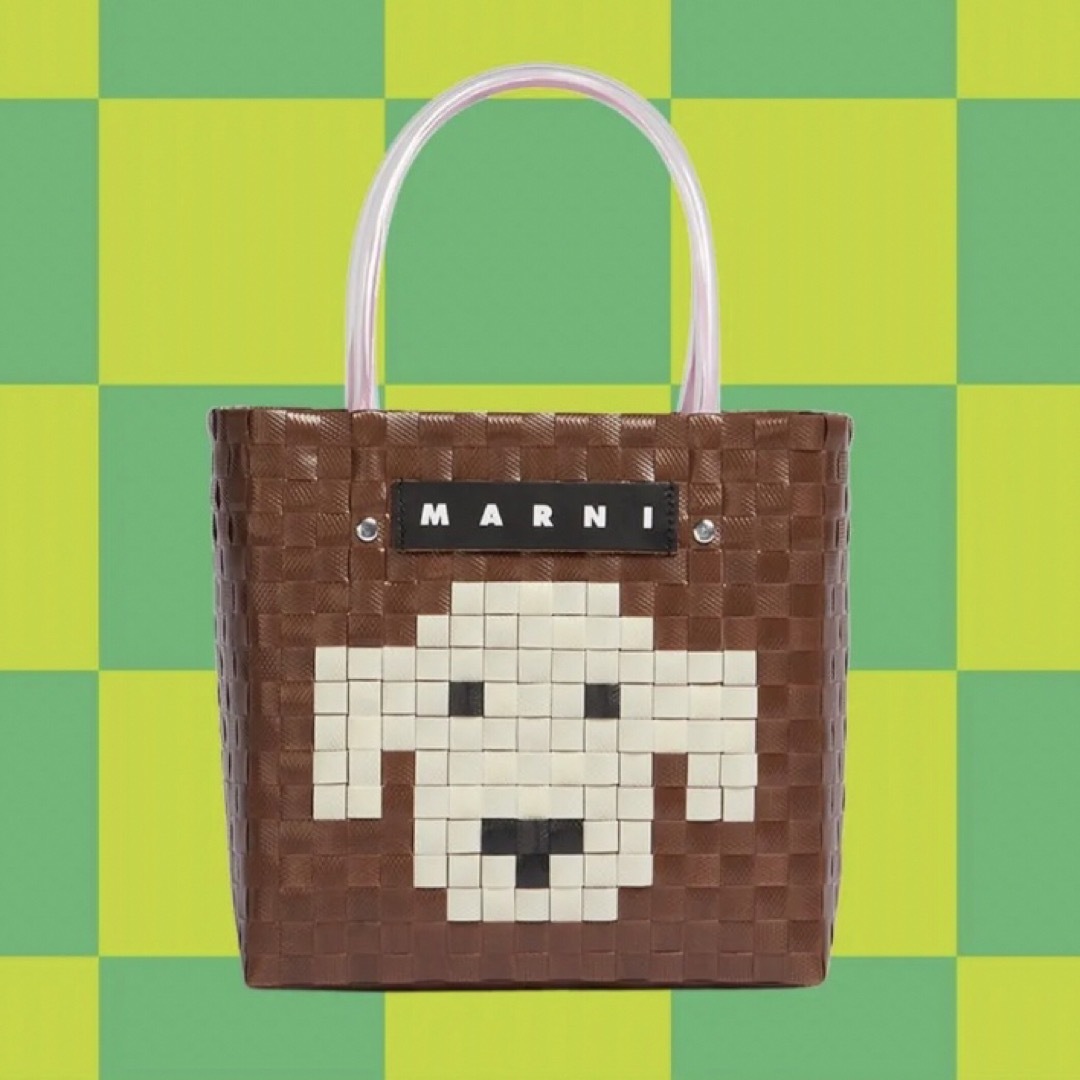 MARNI MARKET アニマルバスケット バッグ ブラウンドッグ