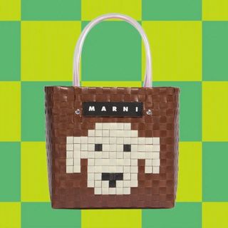 新品未使用】マルニフラワーカフェ アニマルバスケット ブラウンDOG-