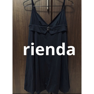 リエンダ(rienda)の【美品】rienda バルーンミニワンピース ブラック  free(ミニワンピース)