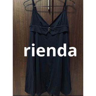 リエンダ(rienda)の【美品】rienda バルーンミニワンピース ブラック  free(ミニワンピース)