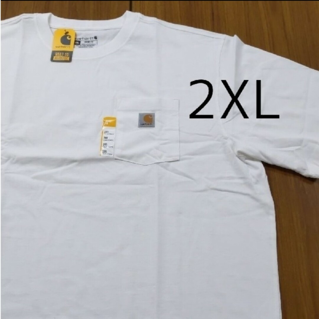 新品 2XL WH ポケットTシャツ カーハート ホワイト