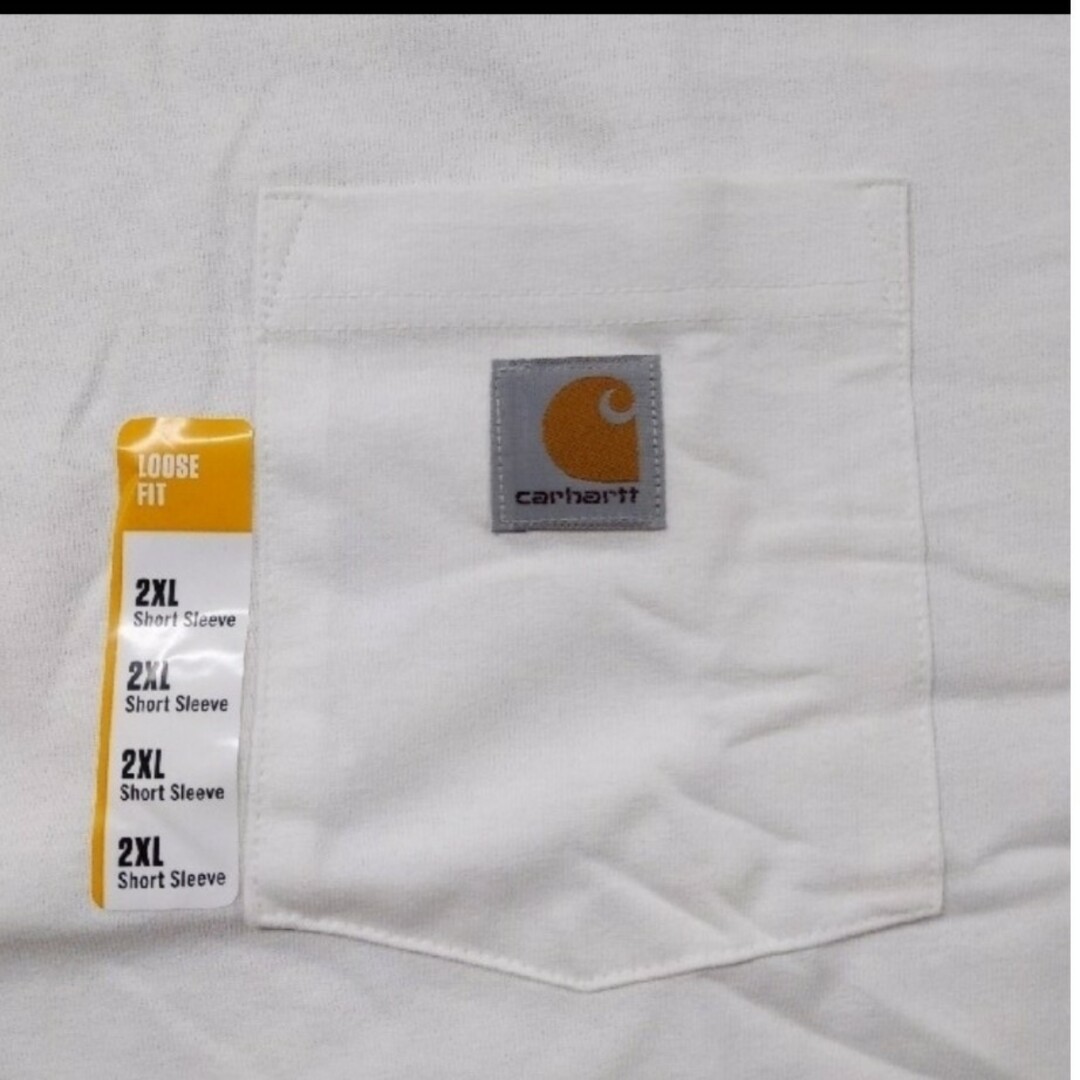 新品 2XL WH ポケットTシャツ カーハート ホワイト 3