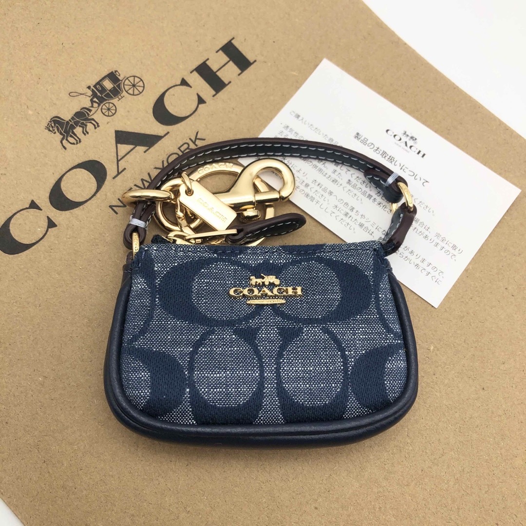 【COACH☆新品】ミニ ノリータ バッグ チャーム・シグネチャー！デニム！ | フリマアプリ ラクマ